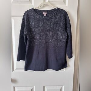 Chicos Pullover Metallic Sweater Shimmer Shine Boat Neck